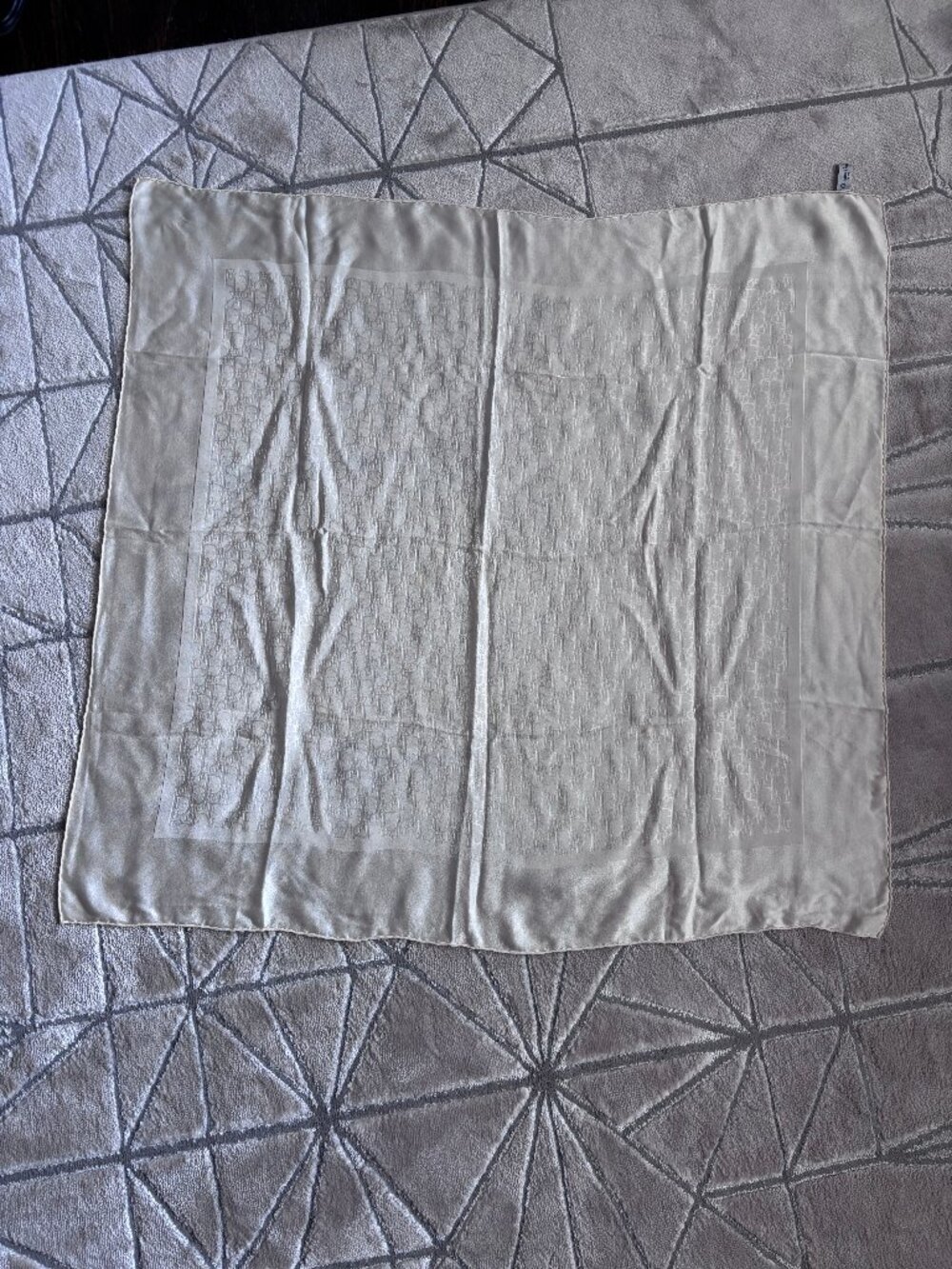 Vintage Christian Dior Cream Silk Scarf